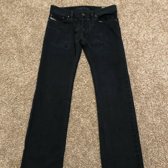 Diesel Industry Safado Slim Straight Leg Distressed Dark Blue Jeans size 30 - Picture 2 of 9